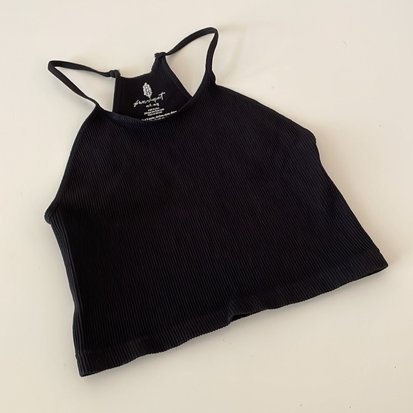Free People Movement Cropped Run Tank Black - Picture 1 of 14